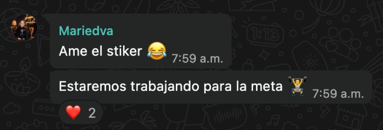 Captura de WhatsApp de la apuesta
